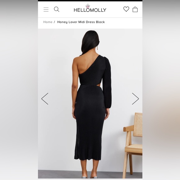 Holly Molly- HONEY LOVER MIDI DRESS BLACK - Picture 2 of 5